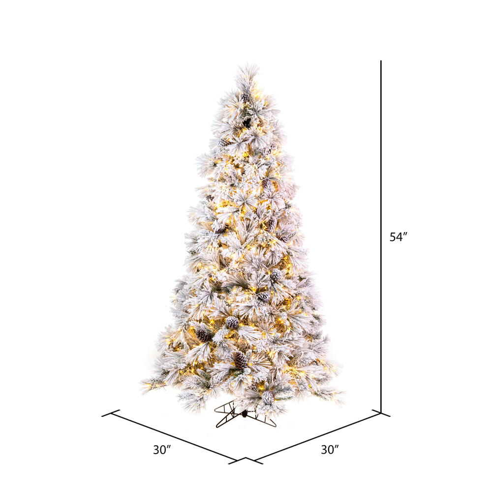 Vickerman Flocked Atka Pine Artificial Christmas Tree Color Changing