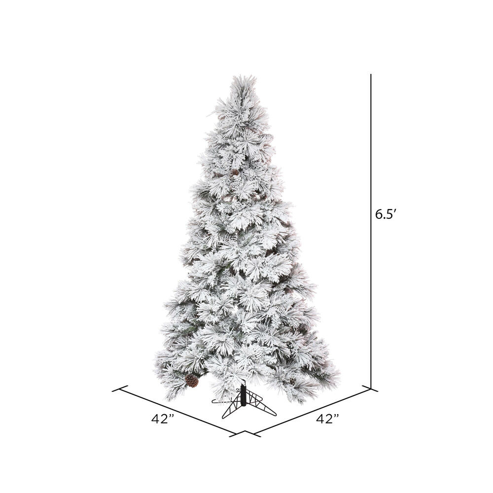 Vickerman Flocked Atka Slim Pine Artificial Christmas Tree