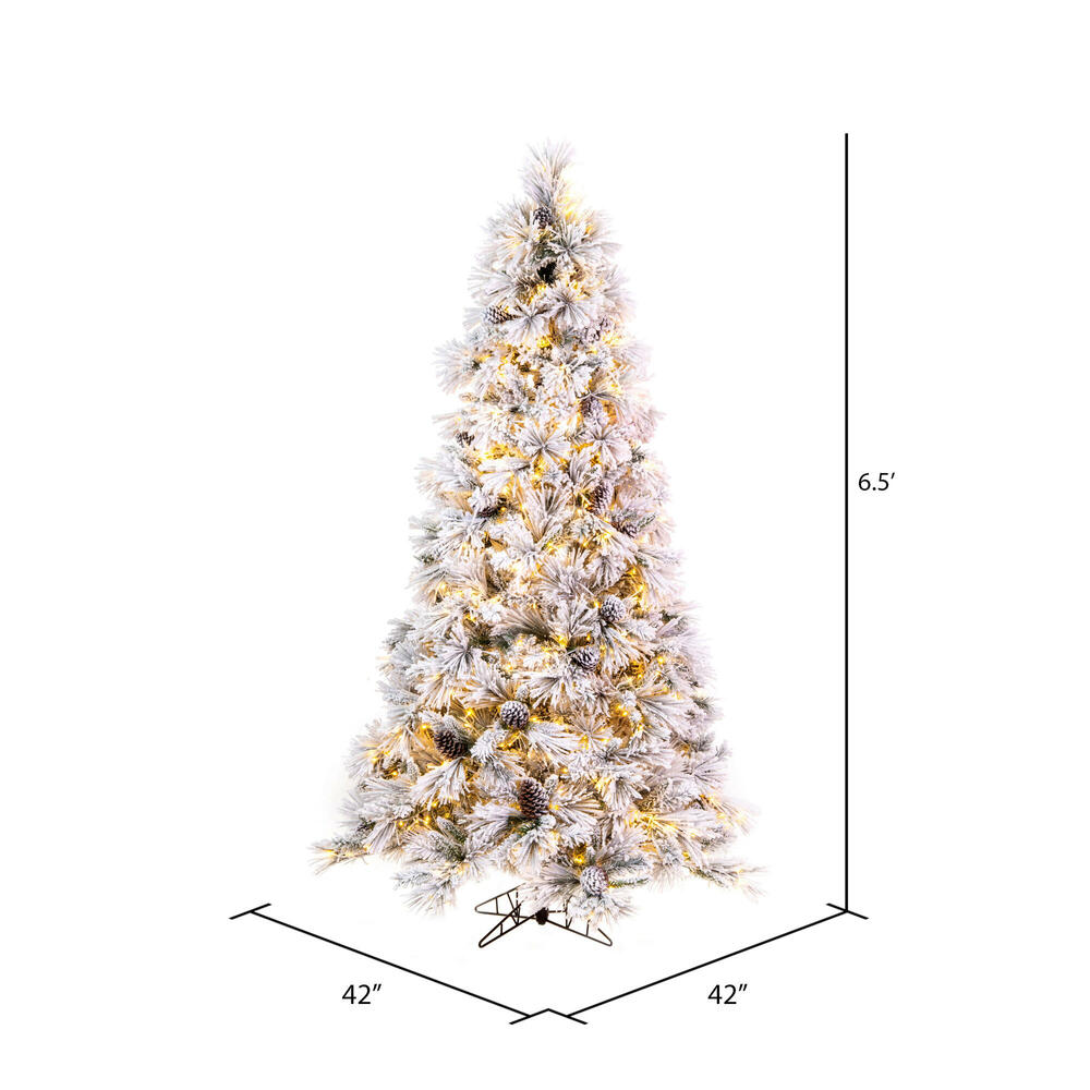 Vickerman Flocked Atka Pine Artificial Christmas Tree Color Changing