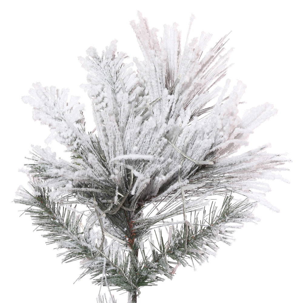Vickerman Flocked Atka Slim Pine Artificial Christmas Tree