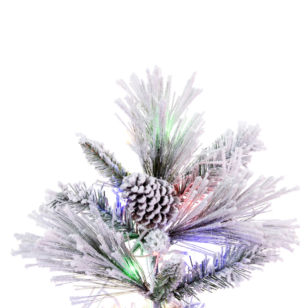 Vickerman Flocked Atka Pine Artificial Christmas Tree Color Changing