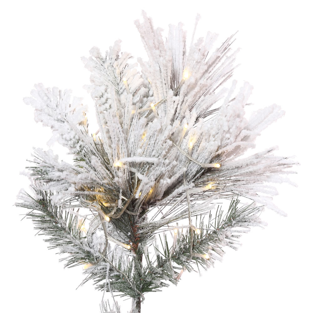 Vickerman Flocked Atka Pine Pencil Artificial Christmas Tree