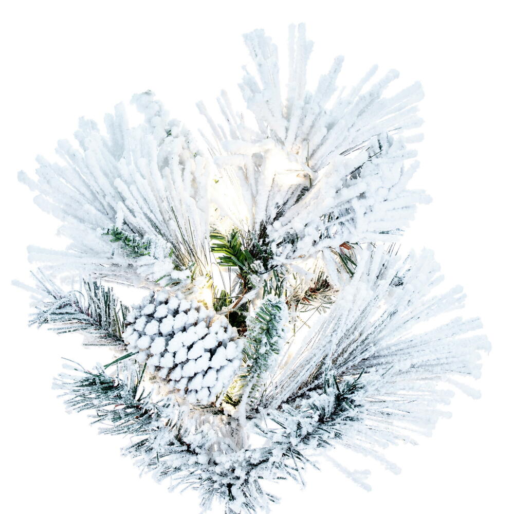 Vickerman Flocked Atka Slim Pine Artificial Christmas Tree