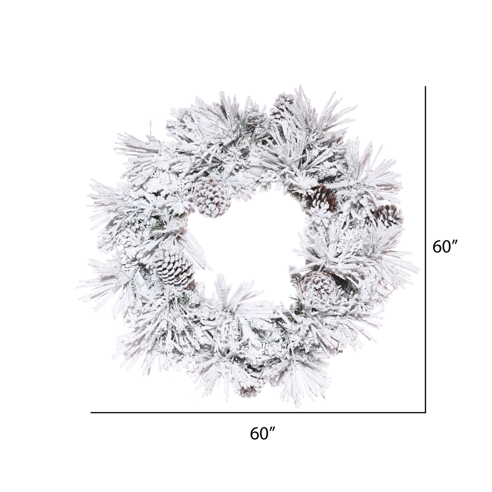 Vickerman Flocked Atka Artificial Christmas Wreath