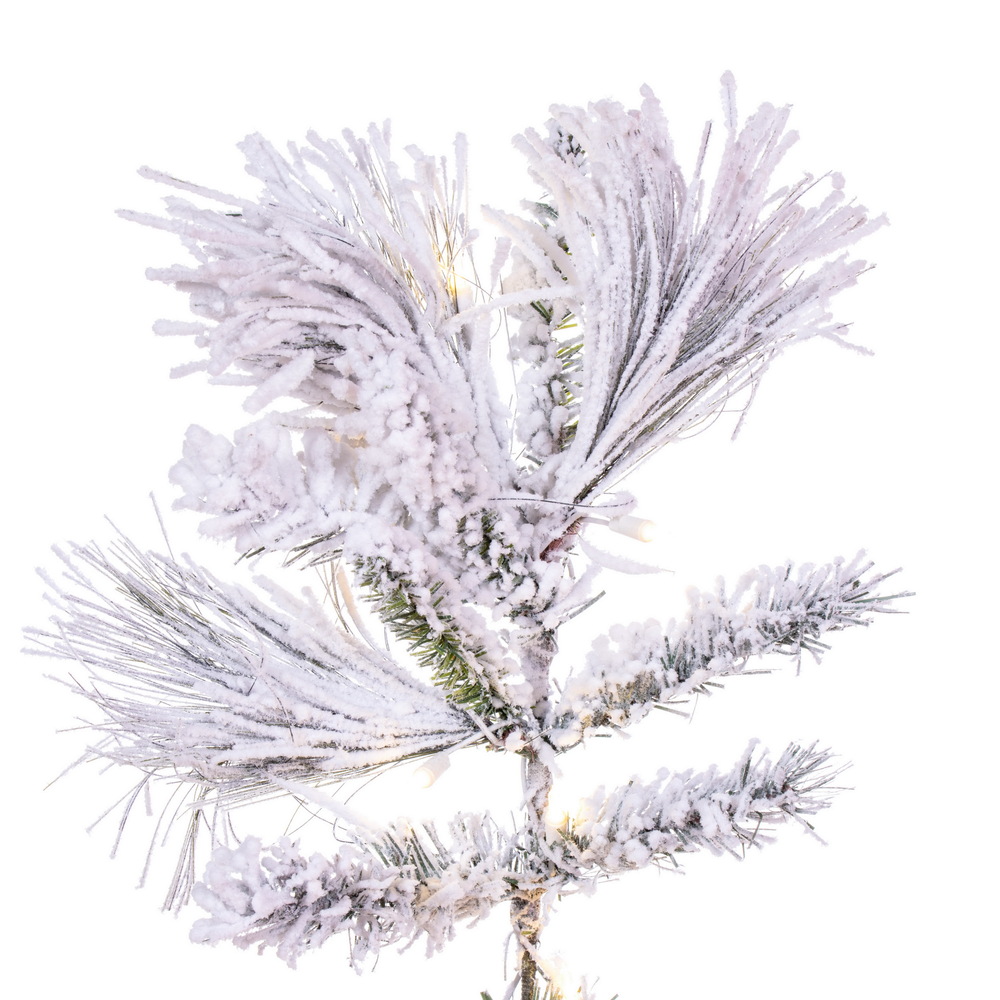 Vickerman Flocked Atka Slim Artificial Christmas Half Tree