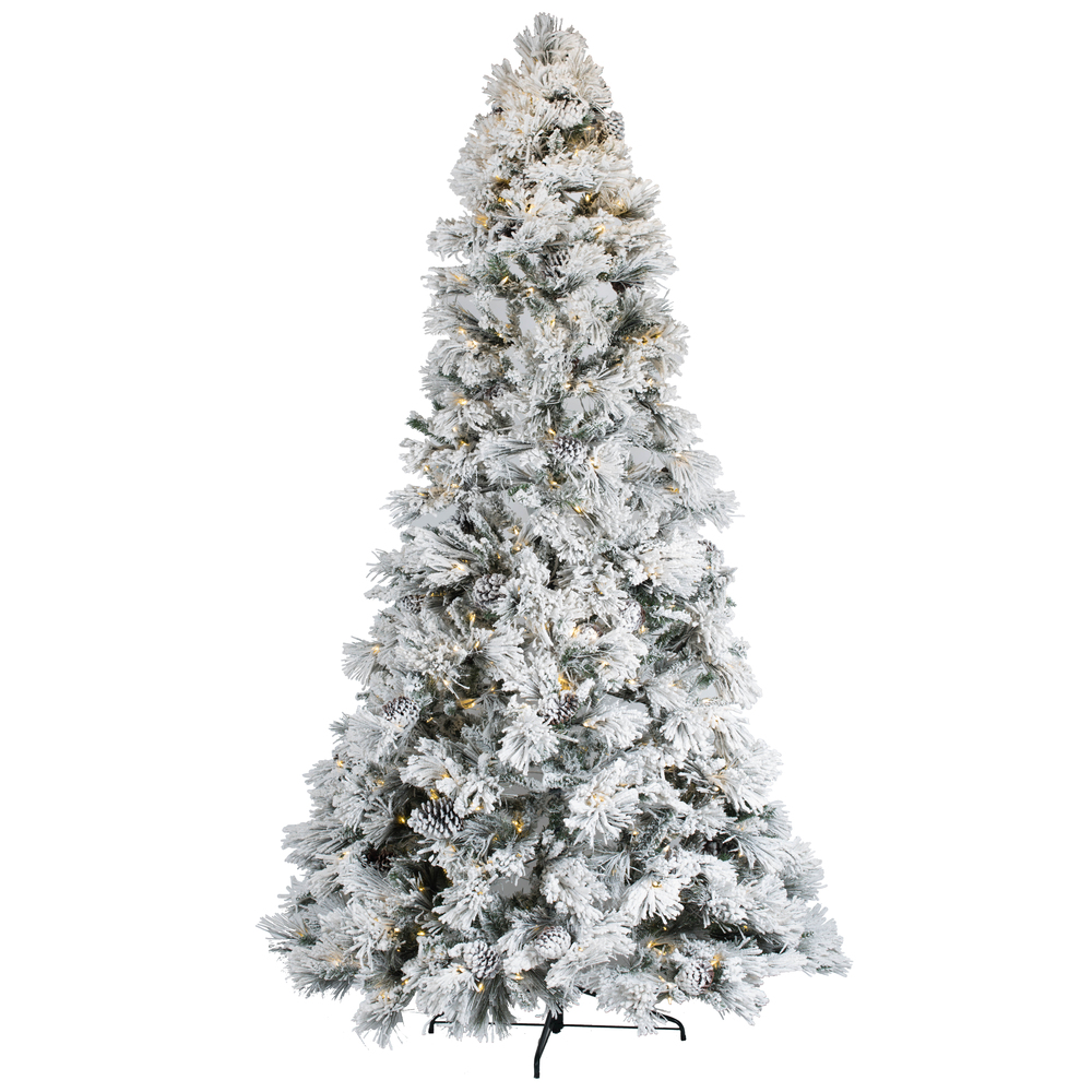 Vickerman Flocked Atka Slim Artificial Christmas Half Tree