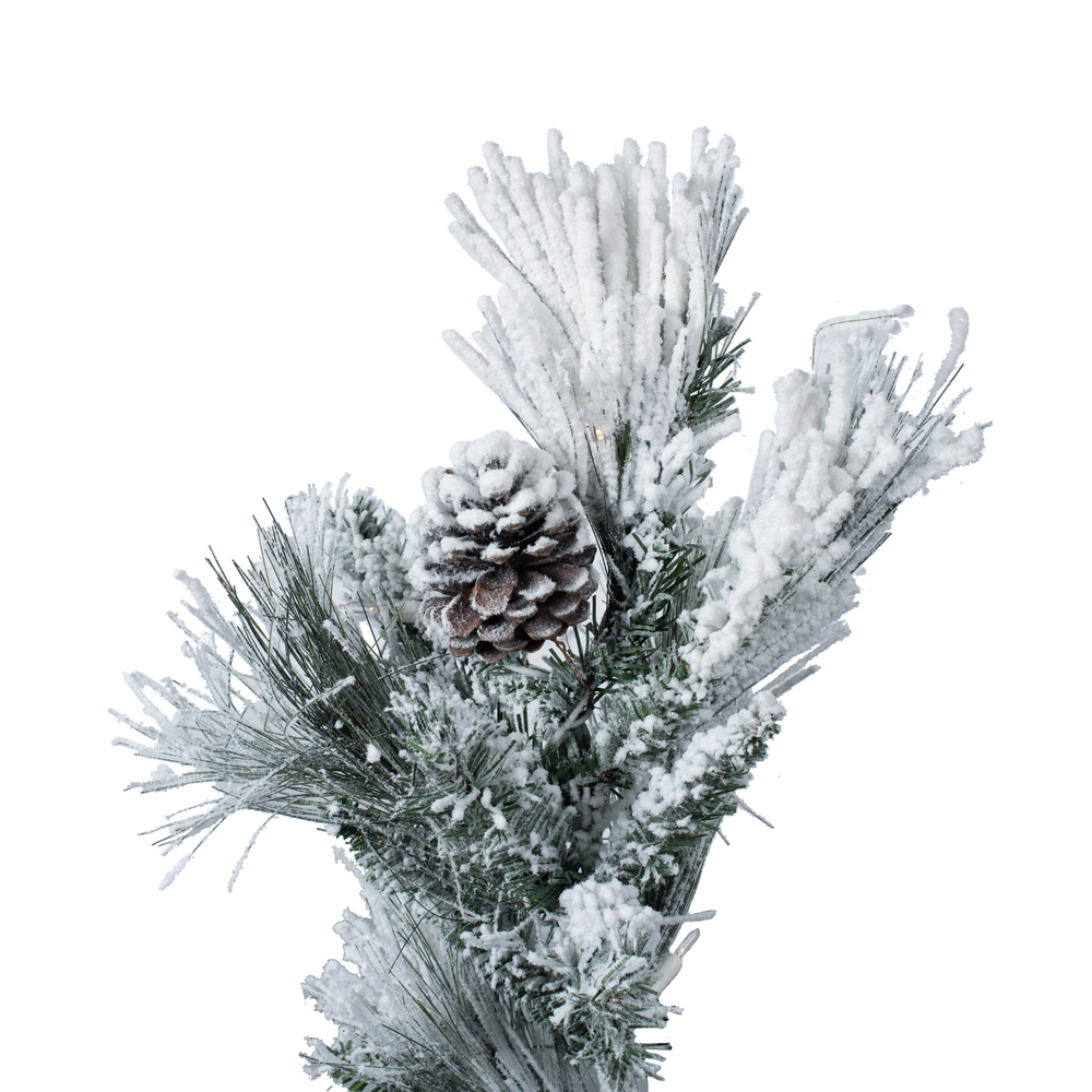 Vickerman Flocked Atka Slim Artificial Christmas Half Tree