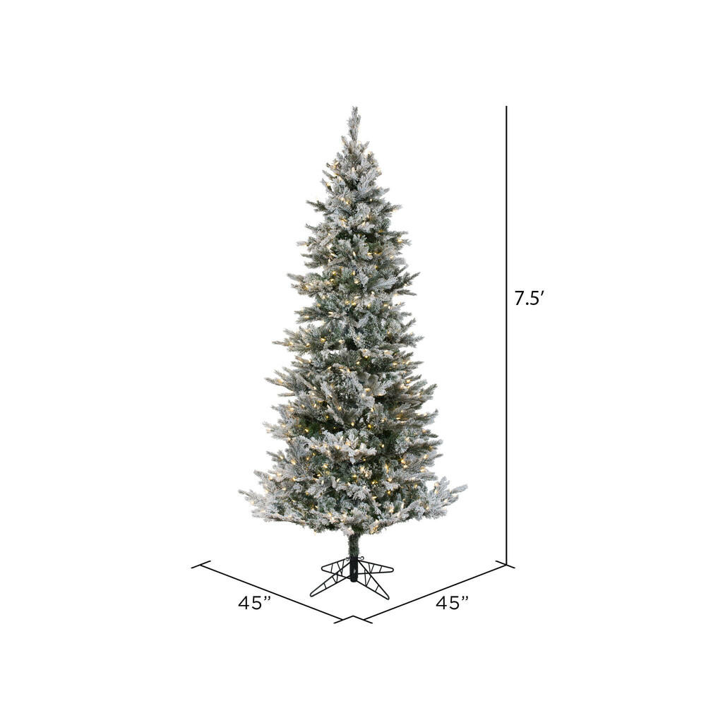 Vickerman Slim Flocked Kiana Pine Artificial Christmas Tree