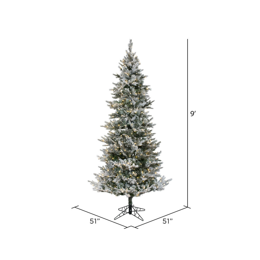 Vickerman Slim Flocked Kiana Pine Artificial Christmas Tree