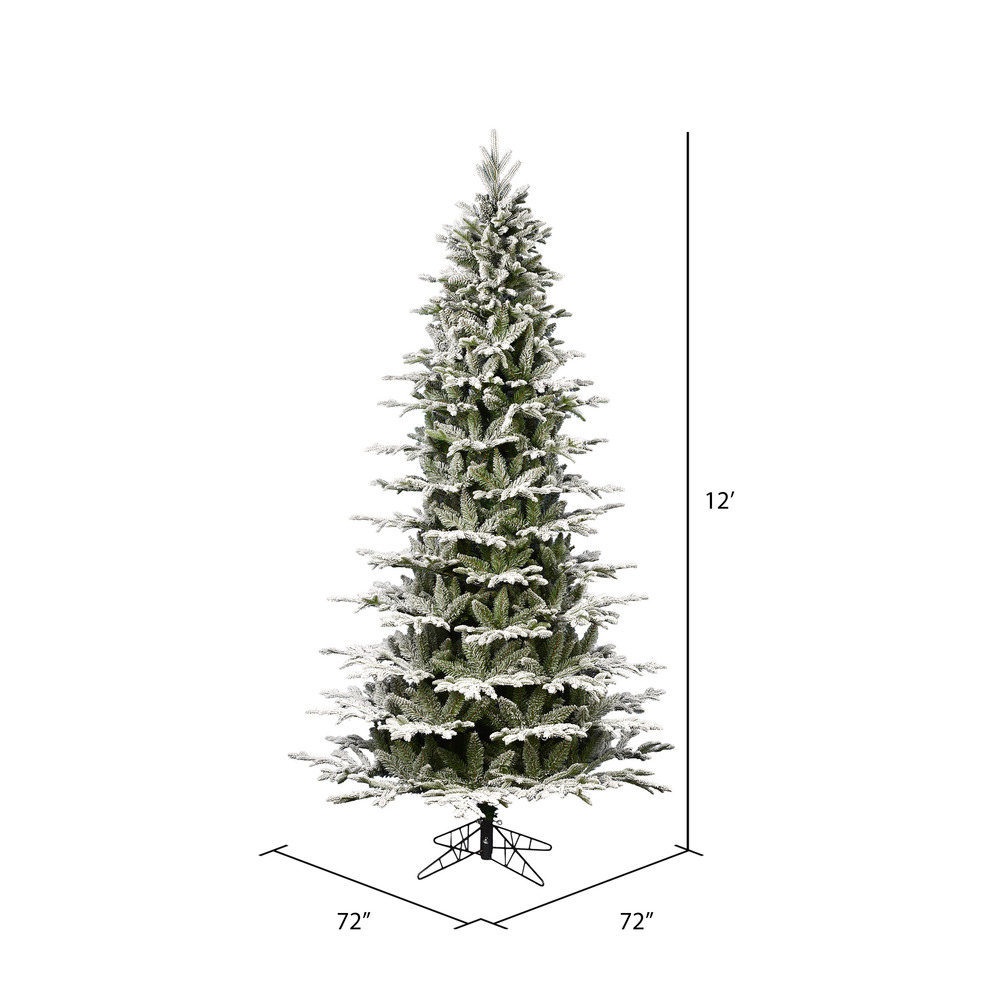 Vickerman Flocked Kamas Fraiser Fir Slim Artificial Christmas Tree