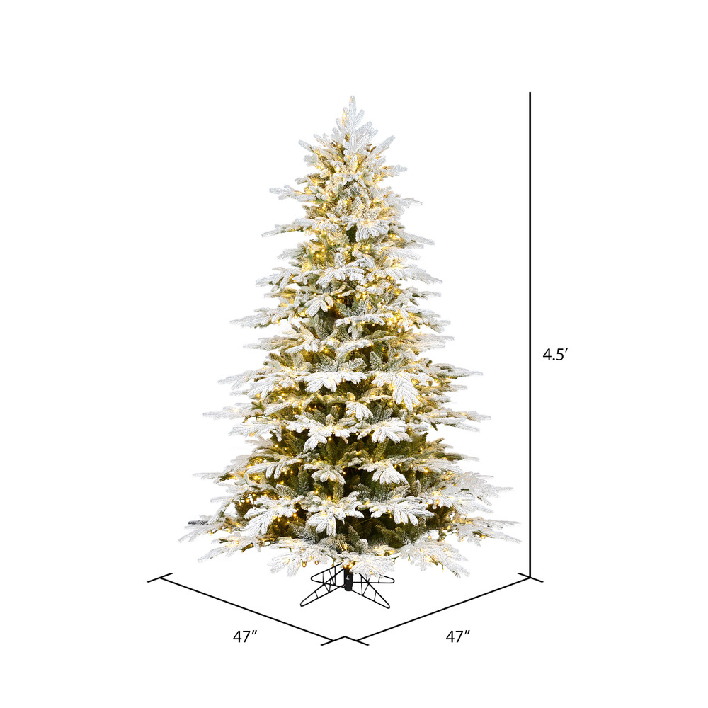 Vickerman Flocked Kamas Fraiser Fir Artificial Christmas Tree 3MM Warm White