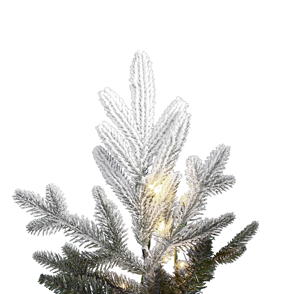 Vickerman Flocked Kamas Fraiser Fir Artificial Christmas Tree 3MM Warm White