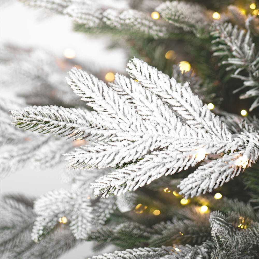 Vickerman Flocked Kamas Fraiser Fir Artificial Christmas Tree 3MM Warm White