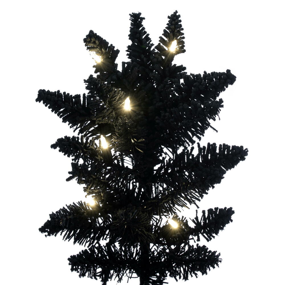 Vickerman Artifical Flocked Black Slim Fir Christmas Tree