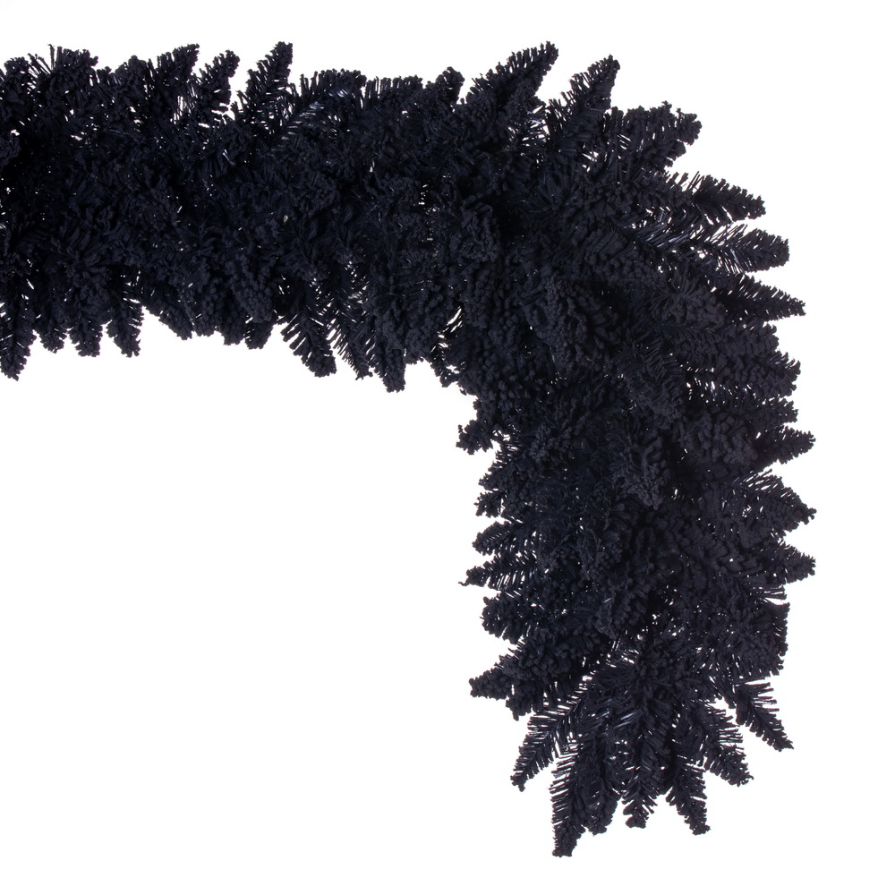 Vickerman Artifical Flocked Black Fir Garland