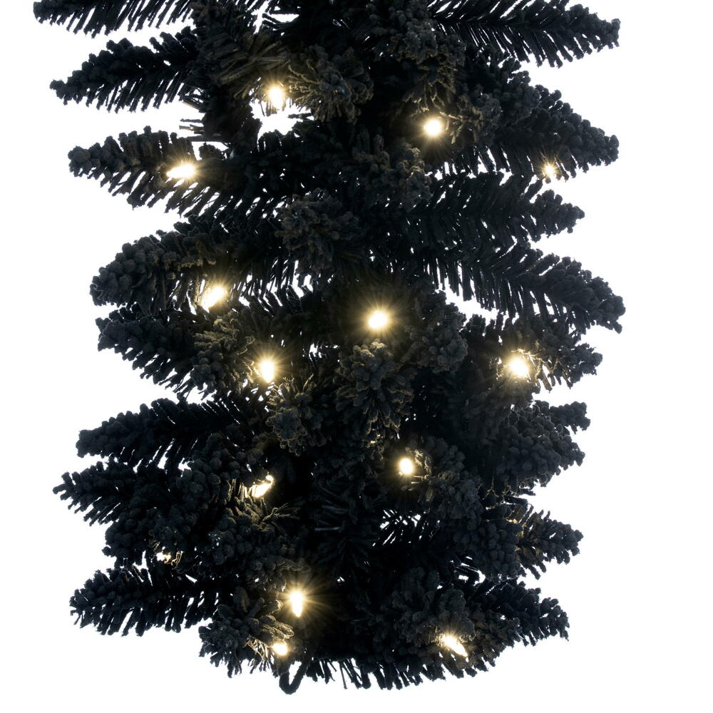 Vickerman Artifical Flocked Black Fir Garland