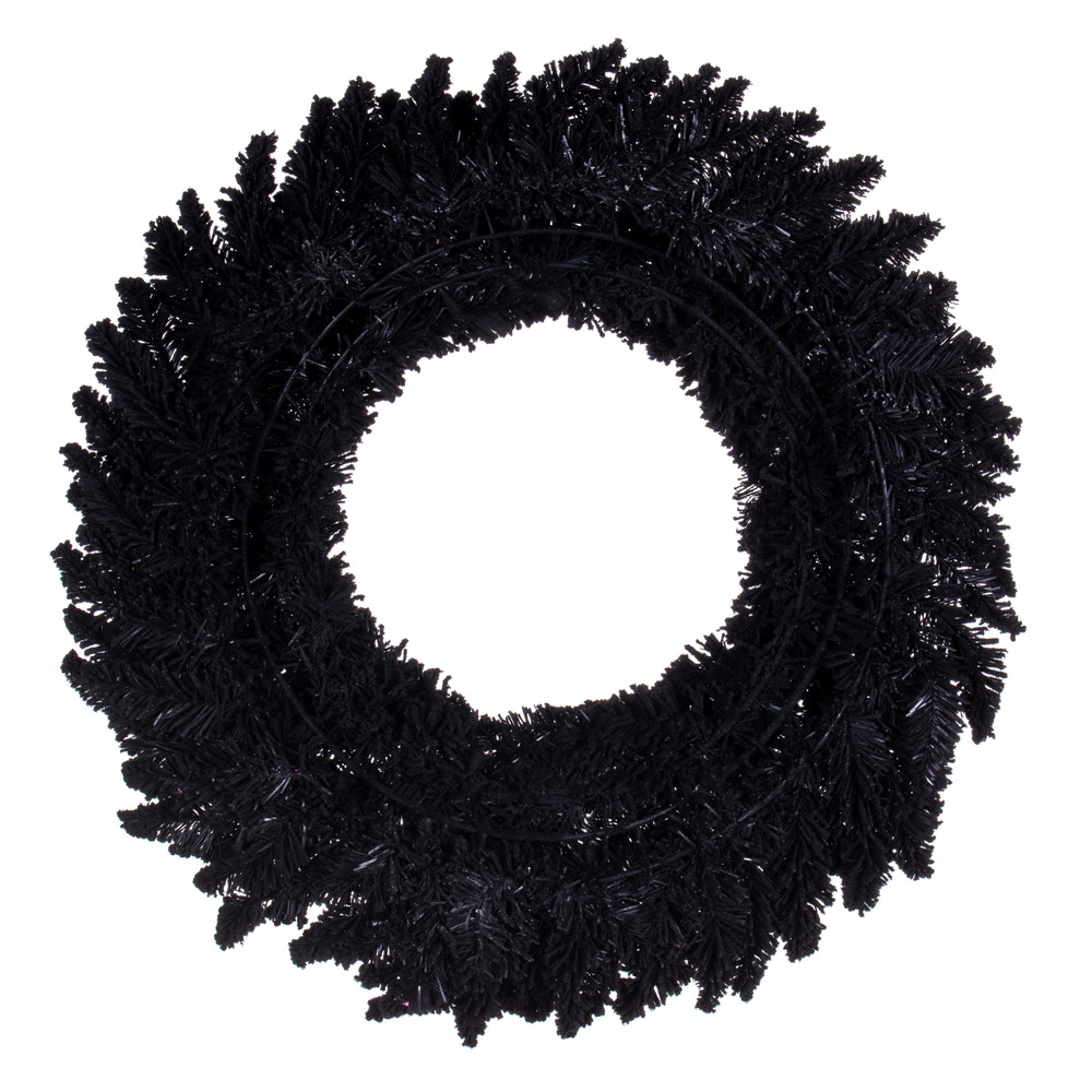 Vickerman Flocked Black Fir Artificial Wreath