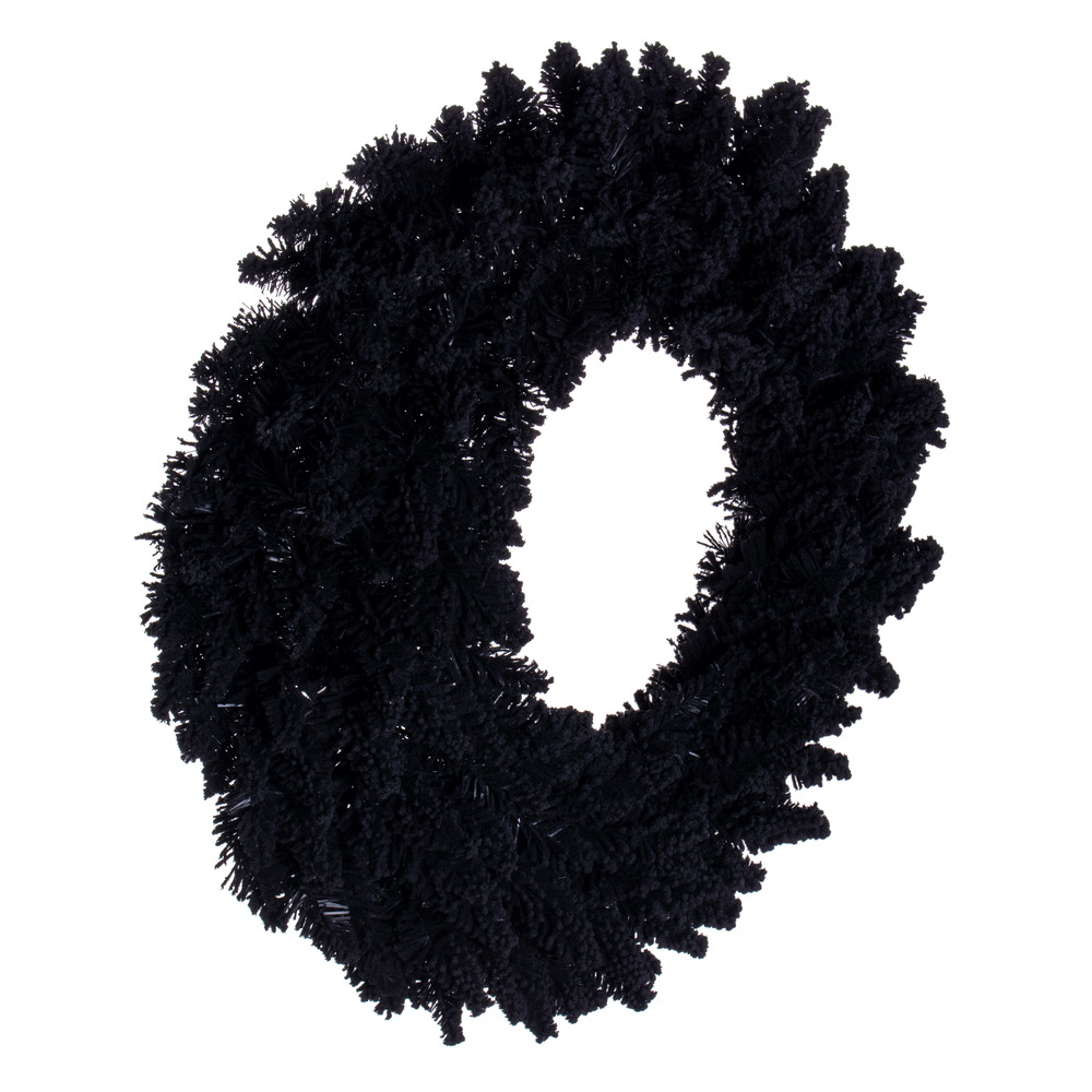 Vickerman Flocked Black Fir Artificial Wreath