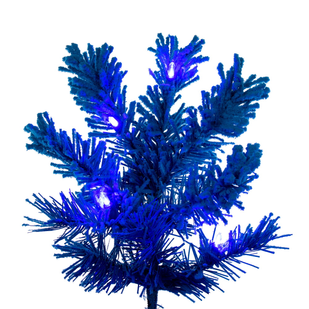 Vickerman Artifical Flocked Turquoise Pencil Fir Christmas Tree