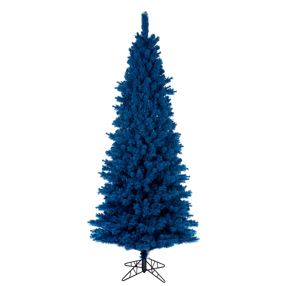 Vickerman Artifical Flocked Turquoise Slim Fir Christmas Tree