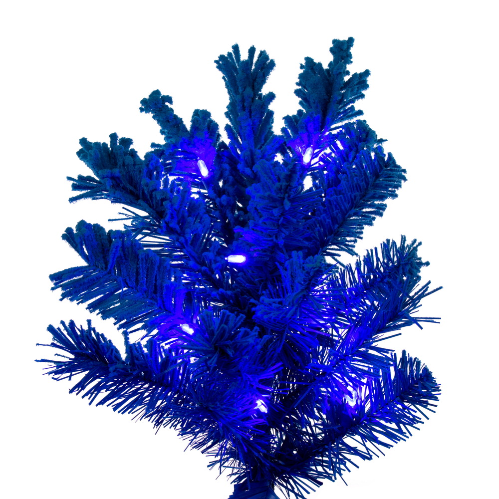 Vickerman Artifical Flocked Turquoise Slim Fir Christmas Tree