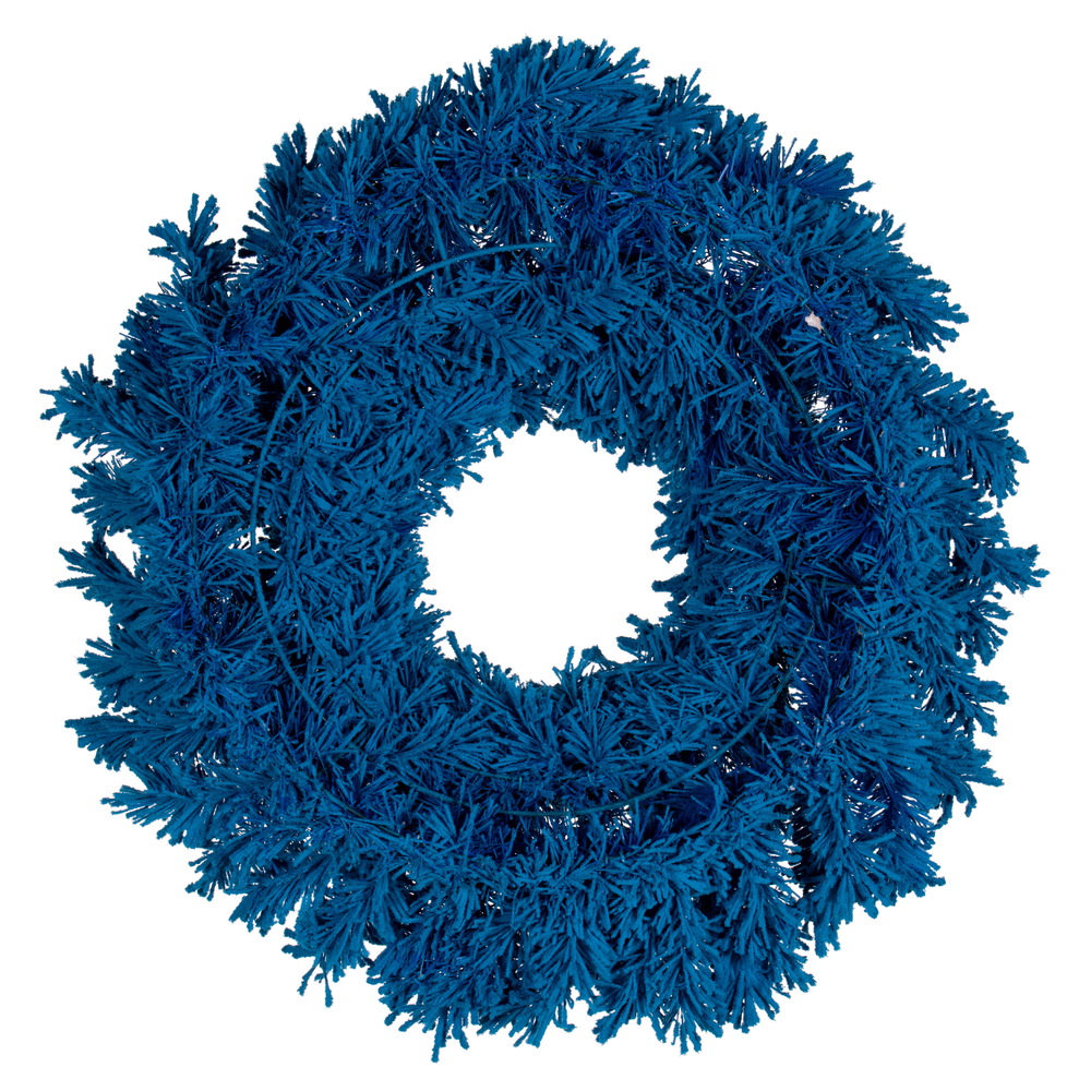 Vickerman Flocked Turquoise Fir Artificial Wreath