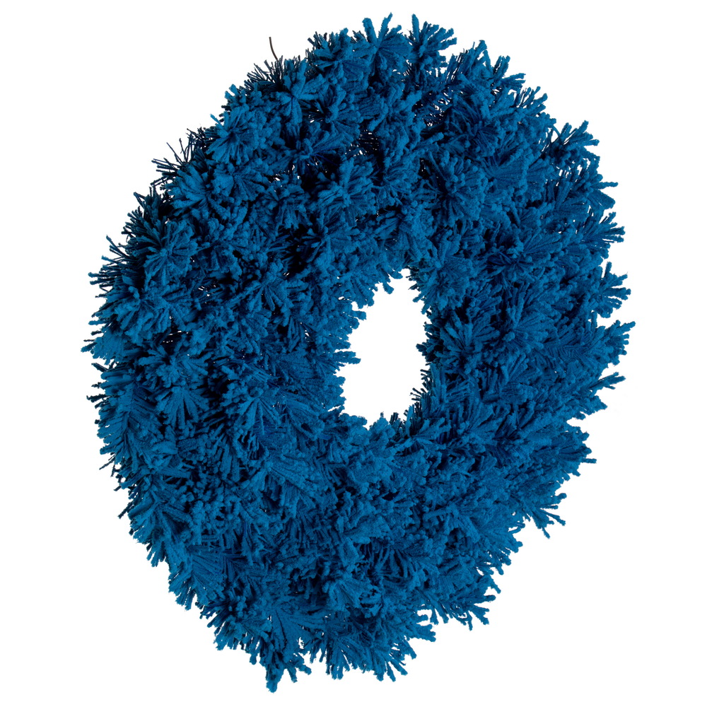Vickerman Flocked Turquoise Fir Artificial Wreath