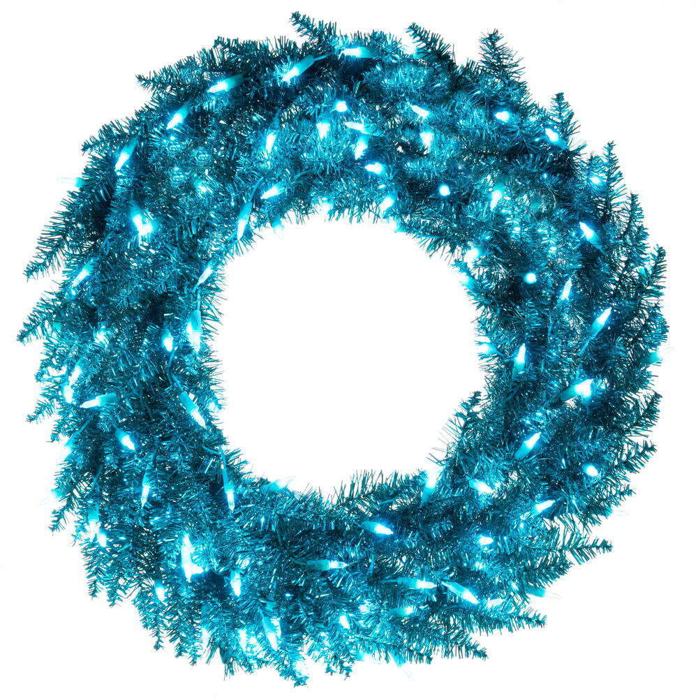 9' x 14" Aqua Fir Garland 250Tips