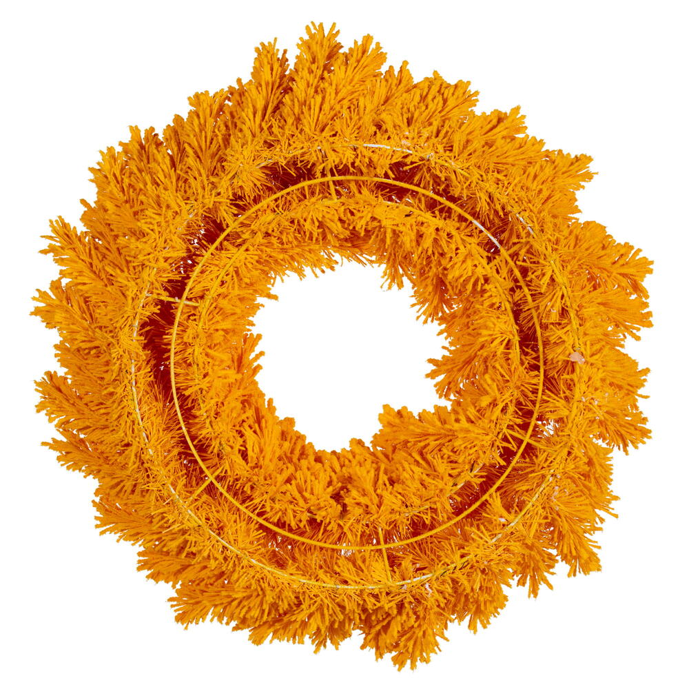 Vickerman Flocked Yellow Artificial Wreath