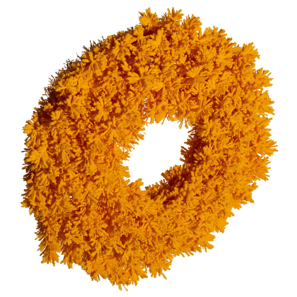 Vickerman Flocked Yellow Artificial Wreath