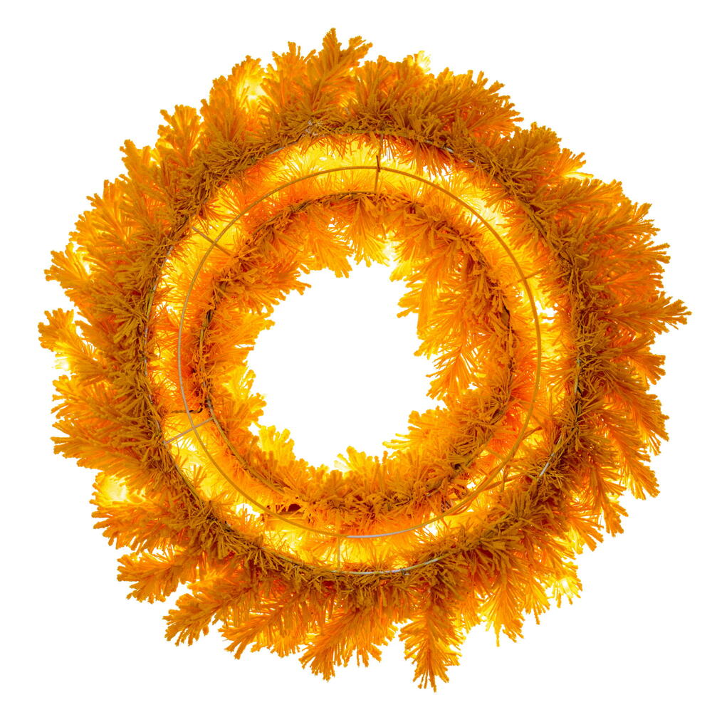 Vickerman Flocked Yellow Artificial Wreath