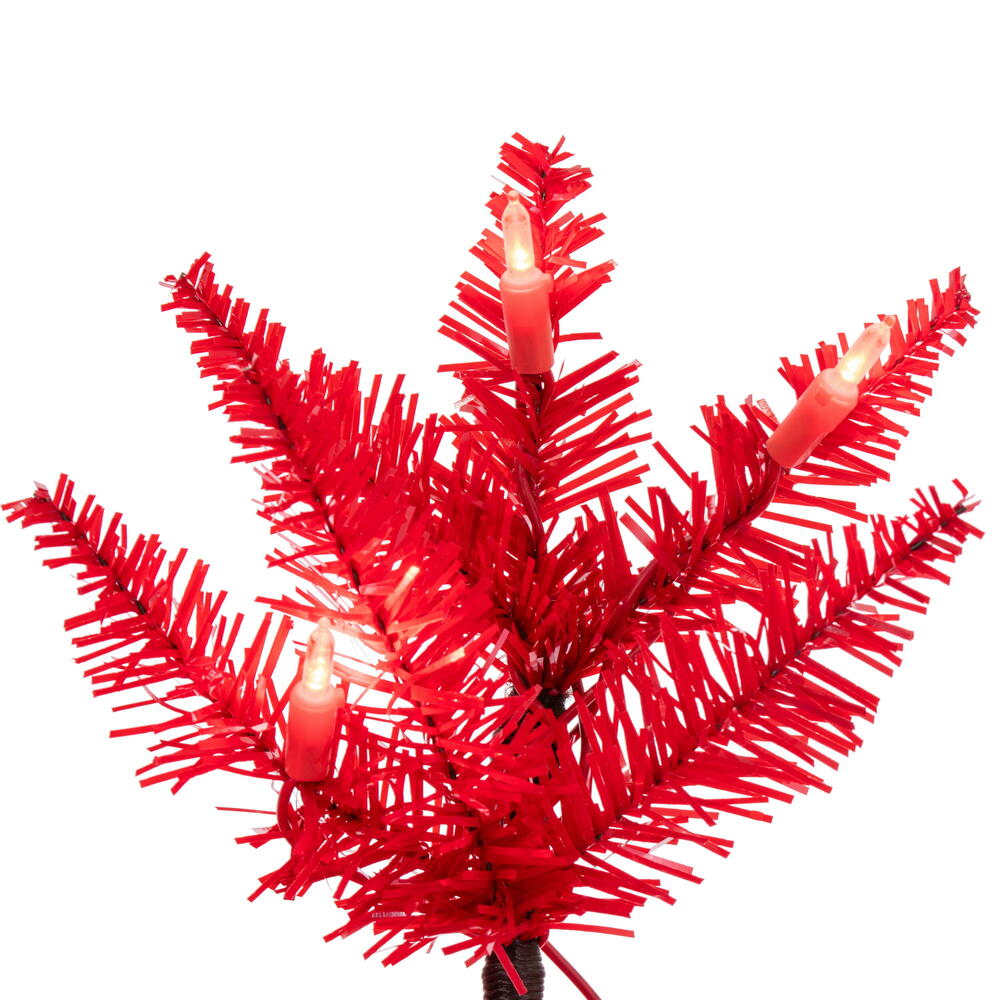 Vickerman Red Pencil Artificial Unlit Christmas Tree