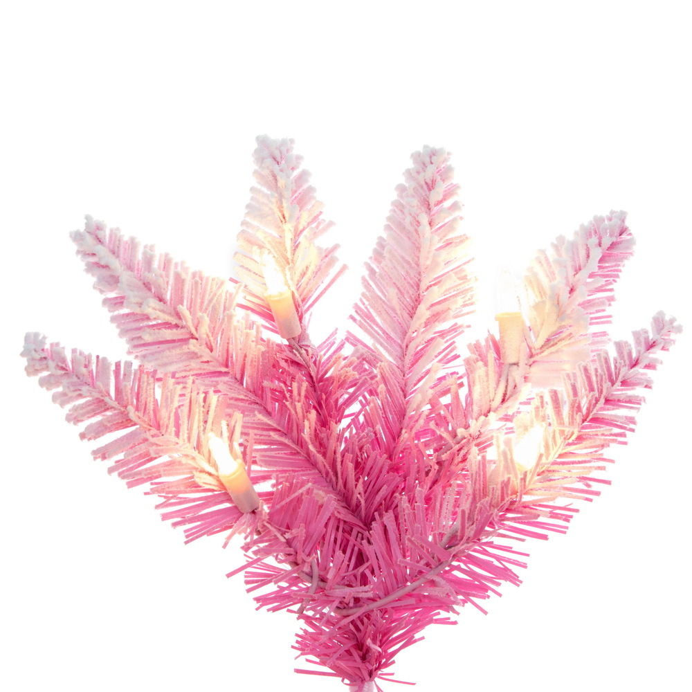 Vickerman Flocked Pink Fir Pencil Artificial Christmas Tree