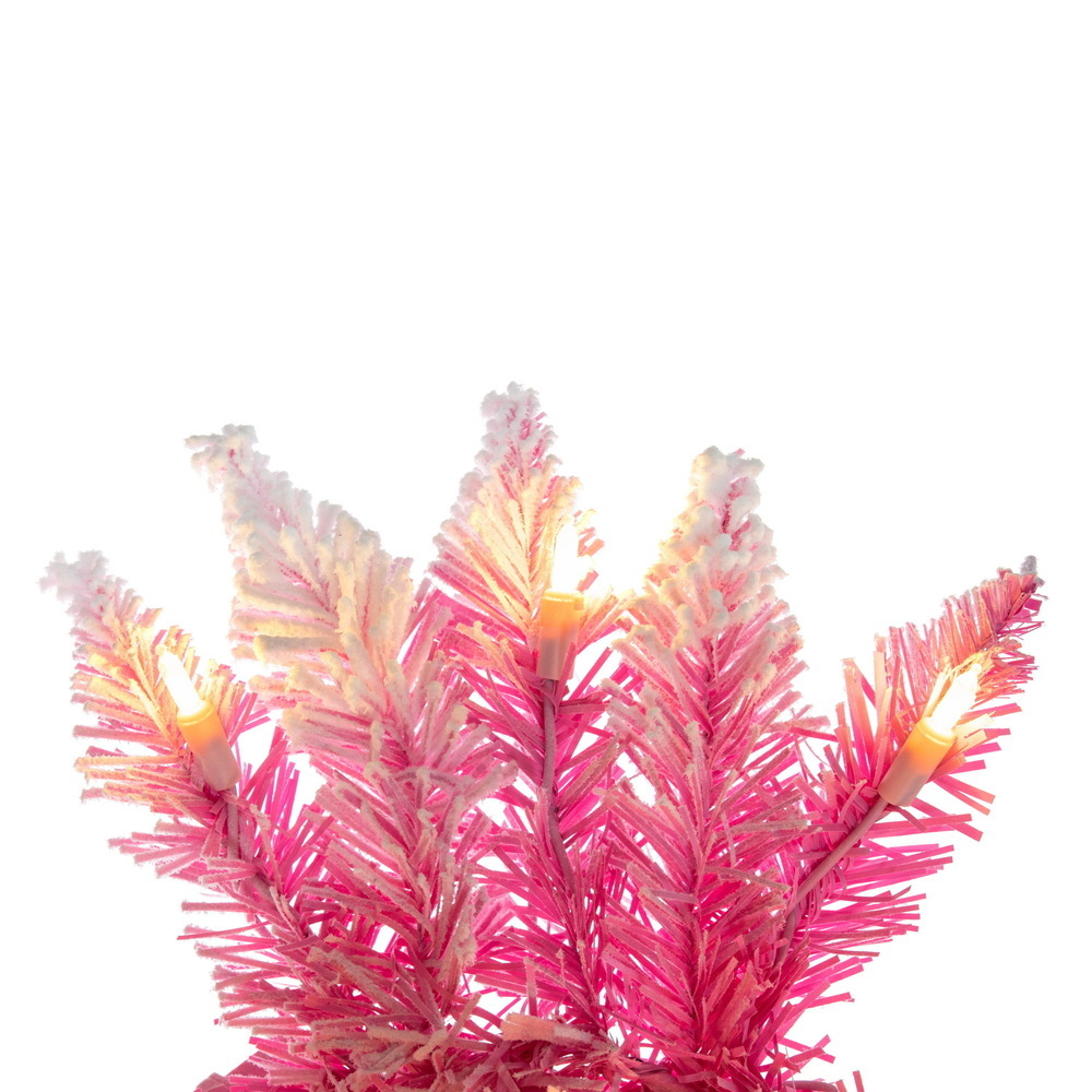 Vickerman 9' x 12" Flocked Pink Pencil Fir Artificial Garland