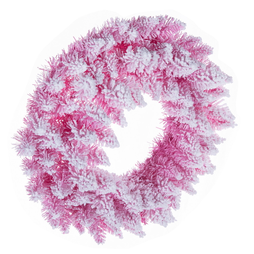 Vickerman Flocked Pink Pencil Fir Artificial Wreath