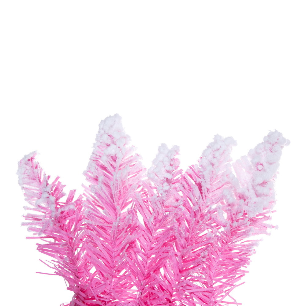 Vickerman Flocked Pink Pencil Fir Artificial Wreath