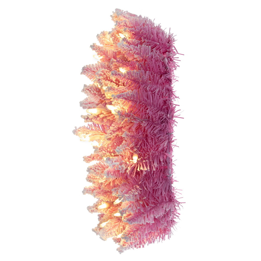 Vickerman Flocked Pink Pencil Fir Artificial Wreath