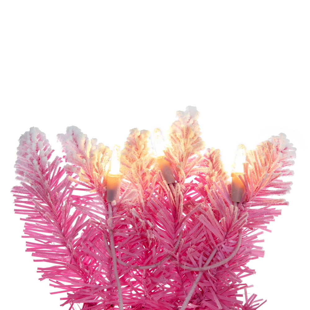 Vickerman Flocked Pink Pencil Fir Artificial Wreath