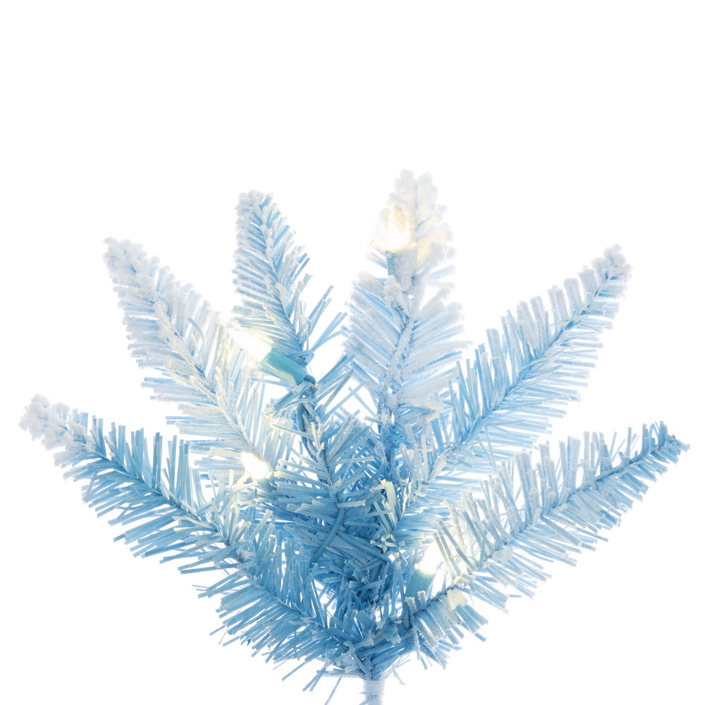 Vickerman Flocked Baby Blue Fir Pencil Artificial Christmas Tree