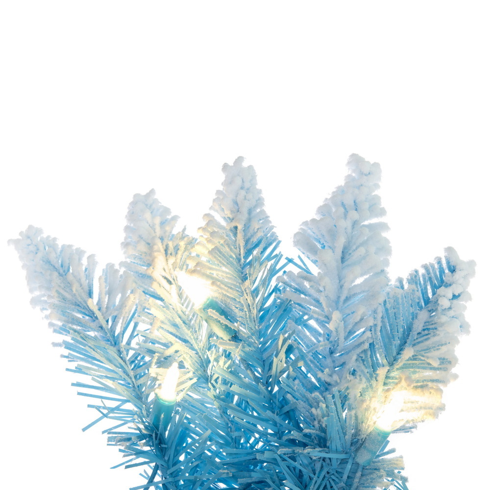 Vickerman 9' x 12" Flocked Baby Blue Pencil Fir Artificial Garland