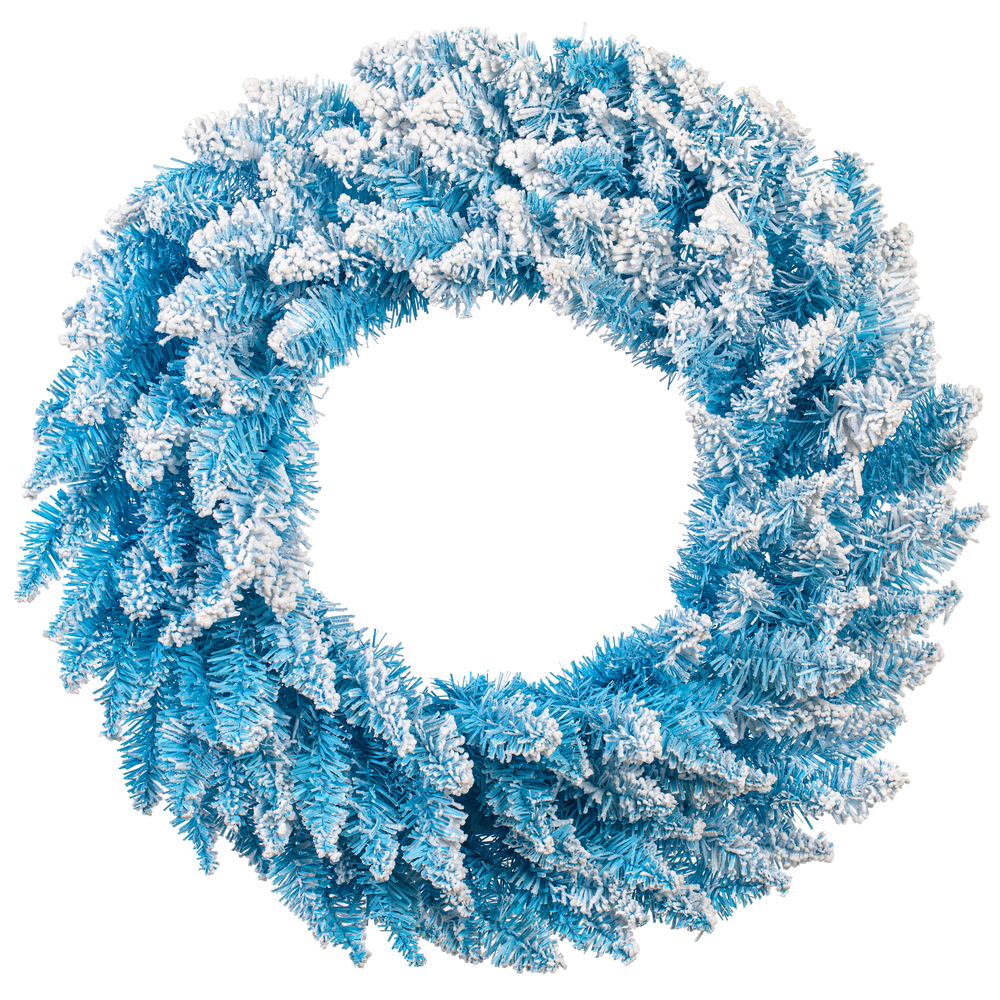 Vickerman Flocked Baby Blue Pencil Fir Artificial Wreath