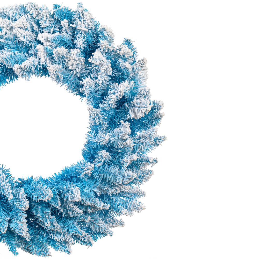 Vickerman Flocked Baby Blue Pencil Fir Artificial Wreath