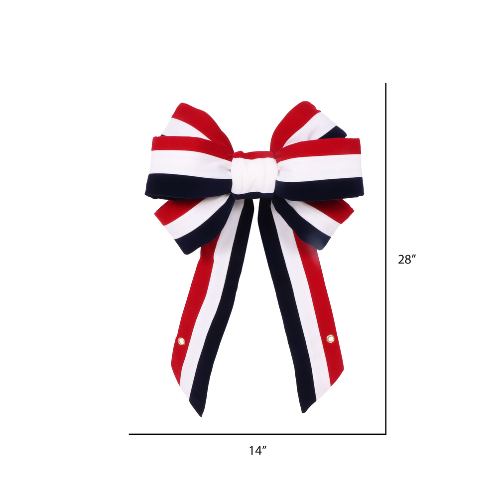 Vickerman Red-White-Blue Velvet Bow, Limited UV