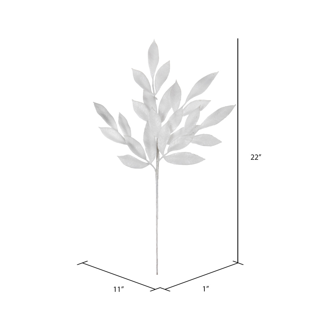 Vickerman 22" Glitter BayLeaf Artificial Christmas Spray