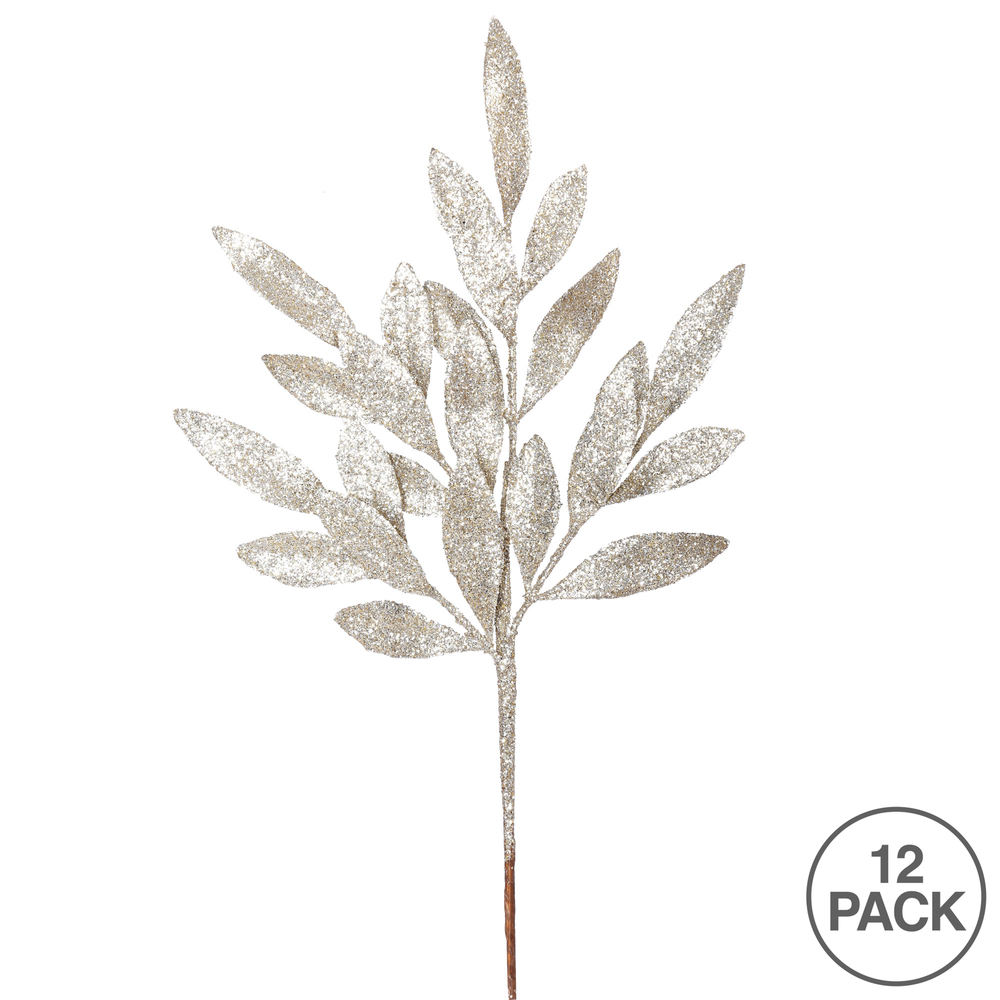 Vickerman 22" Glitter BayLeaf Artificial Christmas Spray