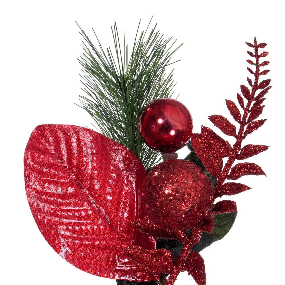 Vickerman Poinsettia Ball and Fern Decorated Wreath