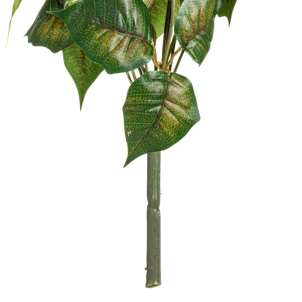 Vickerman 18" Red Poinsettia and Leaf Bush