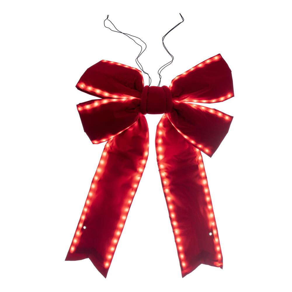 18" x 23" Red Velvet LED UV Bow 6" Size