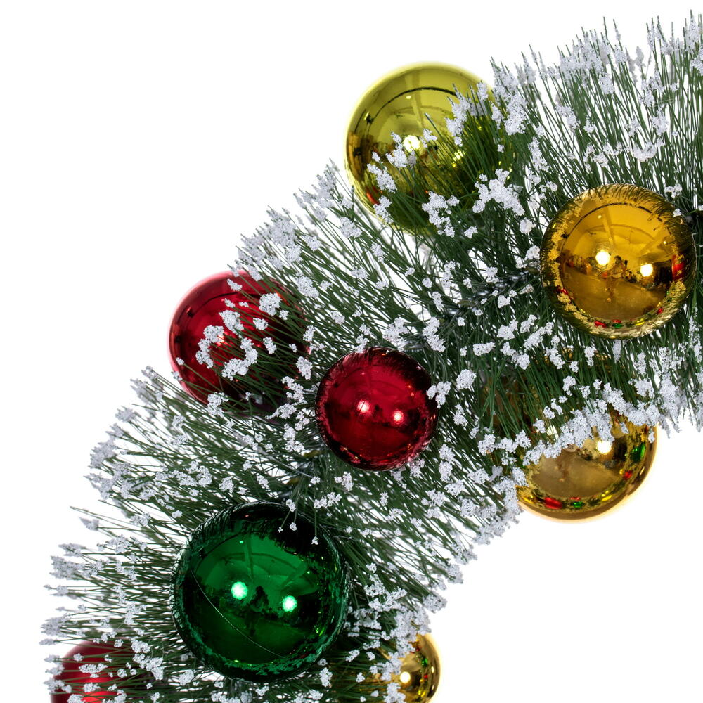 Vickerman 18" Frosted Wreath with Ball Ornaments