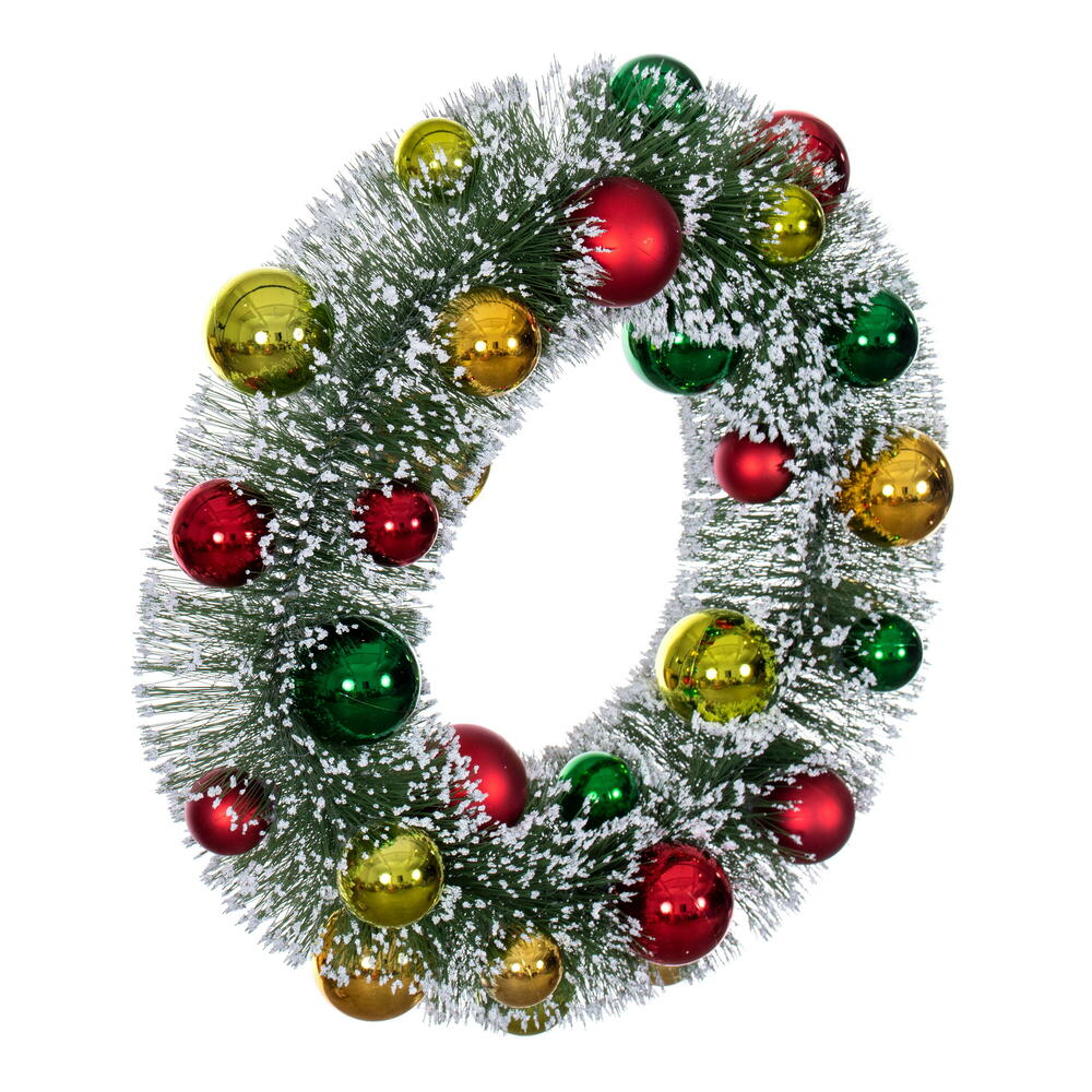 Vickerman 18" Frosted Wreath with Ball Ornaments